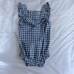 Cat & Jack Blue Gingham Onesie, Size 6-9 months